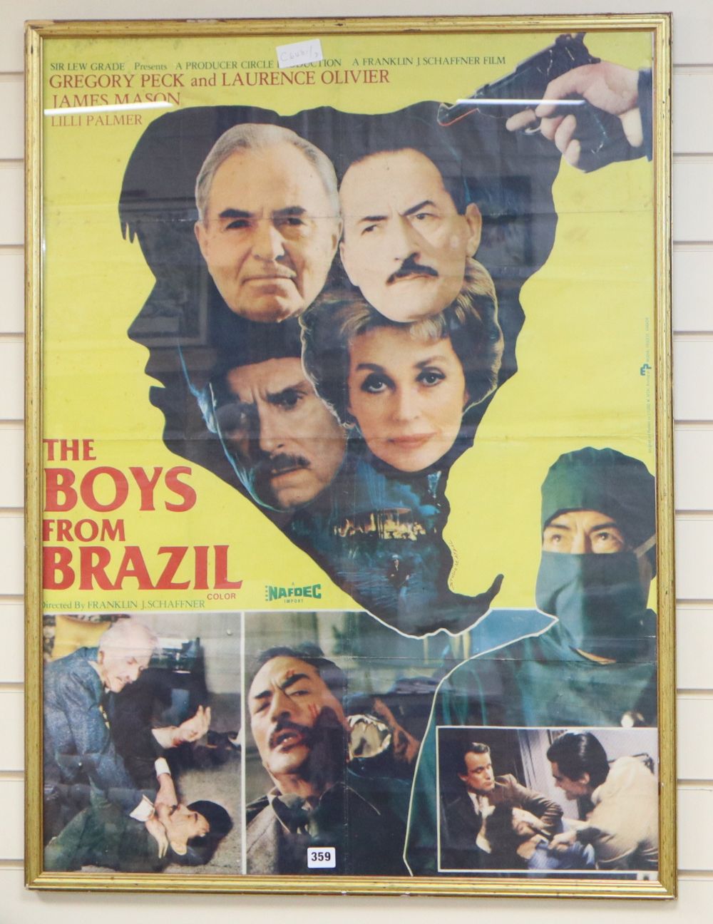 A framed poster Boys from Brazil, framed, 94 x 70cm